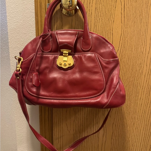 Talbots Red Leather Satchel - Picture 1 of 9